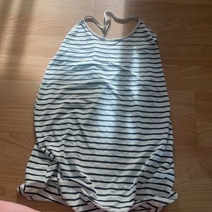 Striped Curved Hem Dress! Could be used as bathing suit cover up!